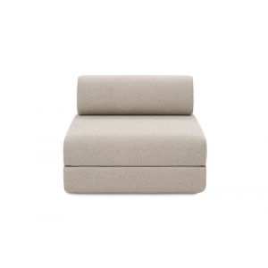 Fauteuil convertible et modulable 1 place en tissu imperméable gris