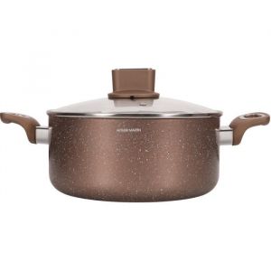 Arthur Martin Marmite AM5531 - 28 cm avec couvercle en verre - Aluminium - Tous feux dont induction