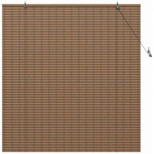 VidaXL Store De Fenêtre Avec Des Rideaux Marron 140 X 160 Cm Bambou