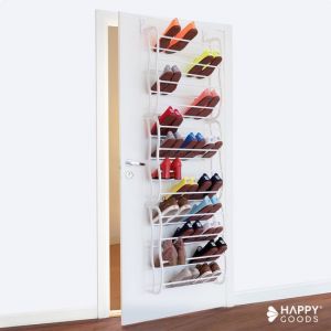 Happy Goods - Support à chaussures XXL - 40 paires de chaussures - Support de rangement - Porte émoussée et opaque - Armoire à chaussures - Support à chaussures suspendu - Métal - Rangement suspendu - Système de rangement de chaussures - Armoire à chaussu