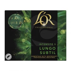 L'OR Espresso Professional, 50 Capsules de Caf&eacute; Lungo Subtil, Intensit&eacute; 3, 100% Grains Arabica, Compatibles Nespresso Professionnel