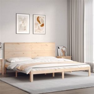 VidaXL Cadre De Lit Avec Tête De Lit 200x200 Cm Bois Massif