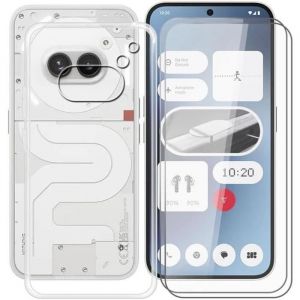 Xeptio Pack 360 degr&eacute;s : coque transparente et protection &eacute;cran vitre verre tremp&eacute; Nothing Phone (2a) 5G