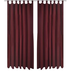 VidaXL 2 pcs Rideau à Passant Micro Satin Bordeaux 140 x 245 cm