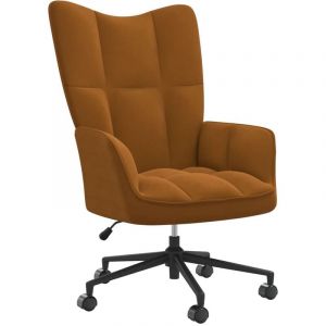 VidaXL Chaise de relaxation Marron Velours