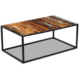 Image de VidaXL Table basse Bois de récupération massif 100 x 60 x 40 cm