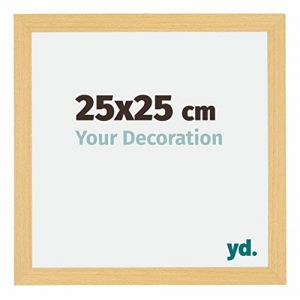 Yd. - Your Decoration - 25x25 cm - Cadres Photo en mdf Avec Verre acrylique - Anti-Reflet - Excellente Qualité - Hêtre Décor - Cadre Decoration