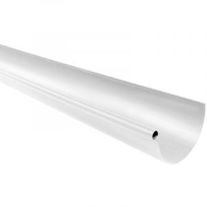 First Plast Profilé gouttière pvc 25 coextrudé demi-ronde 4 m - Blanc