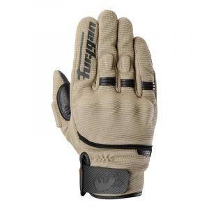 Furygan Jet D3O Evo - Gants de Moto Homme - Paume 100% Cuir - Confort - Gants d'été - Respirant & Léger - Compatibles écrans - Touch Screen, Sable-Noir