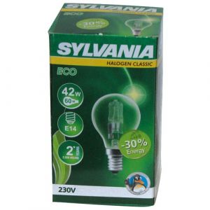 Image de Sylvania Ampoule halogène sphérique Haleco E14 42W 2800K