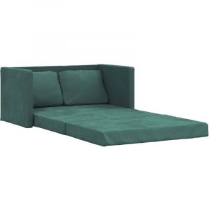 VidaXL Canapé-lit 2 en 1 vert foncé 122x204x55 cm velours