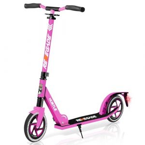 Hurtle Trottinette Enfant/Adolescent/Adulte - Trottinette &agrave; 2 Roues pour Enfants avec Guidon en T R&eacute;glable - Plateau Antid&eacute;rapant en Alliage - Scooter Pliable Portable