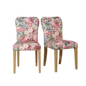 Chaises romantiques en lin coton et bois massif, lot de 2 HUNTER