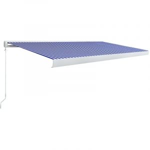 VidaXL Store &agrave; cassette manuel 500x300 cm Bleu et blanc