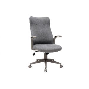 Image de Miliboo Fauteuil de bureau design tissu gris RISTER