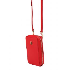 Image de Tommy Hilfiger Sacoche pour téléphone en écocuir avec logo métallique Rouge