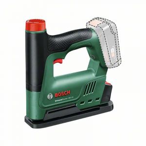 Bosch Agrafeuse sans fil UniversalTacker 18V-14 (pour bois durs et tendres ; pour agrafes et clous ; déclenchement par contact ; système 18V ; accessoire de distance ; 1000 agrafes ; sans batterie)