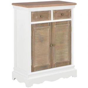 Image de Buffet bahut armoire console meuble de rangement blanc 80 cm bois m if 4402214