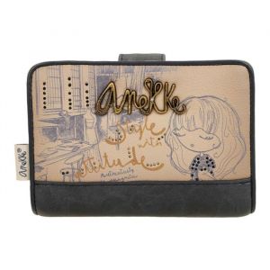 Anekke - Portefeuille compact femme "Studio" - 14 x 10 x 2 cm - Bleu