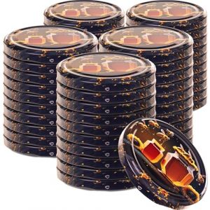 KADAX Couvercle à vis fi82 mm x 50 pcs, Couvercle twist-off Ensemble en métal, Couvercle de rechange pour bocaux, Couvercle avec 6 crans d'encliquetage pour bocaux droits et bocaux de conserve