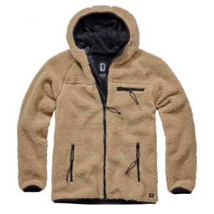 Brandit Teddyfleece Worker Jacket Veste de Travail en Molleton Teddy, Camel, M Homme