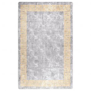 VidaXL Tapis lavable antidérapant 160x230 cm Gris - Gris