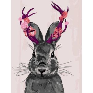 Peinture au num&eacute;ro : Joli Lapin - sans ch&acirc;ssis en bois