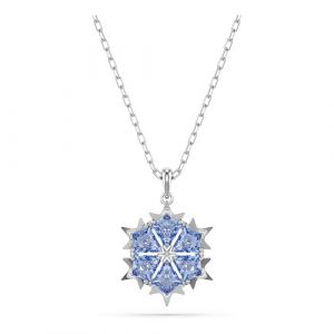 Swarovski Pendentif Magic, Flocon de neige, Bleu, M&eacute;tal rhodi&eacute;