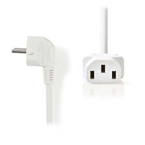 Nedis C&acirc;ble d'alimentation pour PC, moniteur et onduleur blanc - 2 m&egrave;tres