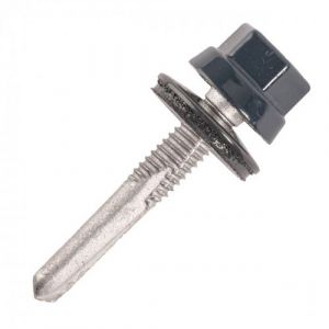 Scell-it Vis bac acier Plage métal IPN - Ø5.5 x 32 mm - TH12 - Gris terre d'ombre RAL7022 - Sachet de 100 - ZTPR-55032-7022