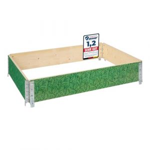 Garronda Cadre Potager en Bois imprim&eacute; 120x80x20 cm &ndash; Bac de Jardin pour Plantes, Fleurs, Fruits et l&eacute;gumes, Caisse de Rangement en Bois avec Motif