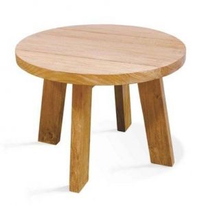 Image de Oviala Table basse ronde en teck massif recyclé 50 cm - Marron