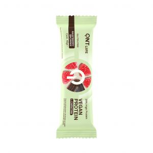 Qnt Nutrition protéinée Chocolat Brownie Framboise Liife Vegan Protein Bar + L-Carnitine