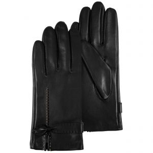 Isotoner Gants femme Cuir d'agneau n&oelig;ud Noir