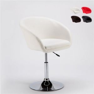 Superstool - Tabouret Fauteuil en faux cuir Austin Design moderne, Couleur: Blanc