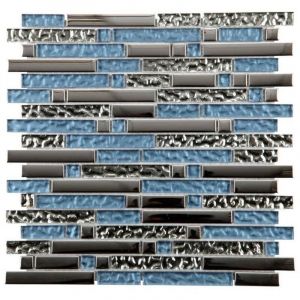 Mosaïque Verre - Bleu - 30 x 30 cm - Barrettes