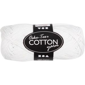 Creotime Pelote de fil de coton - 50 g Blanc