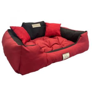 Grand lit pour chien et chat AIO Kingdog 115 x 95 Rouge taille XL