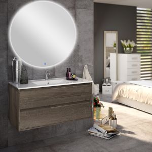 -13% - Cosyneo - Meuble de salle de bain - IRIS et miroir Led SOLEN - 80cm
