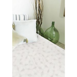 Vent du Sud Jeté de lit jacquard en coton lavé 220x240 cm PABLO neige, par Vend du Sud