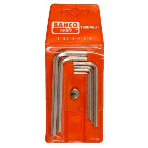 Bahco JEU DE TOURNEVIS DANGLE, 6 PCS, 6 PANS, NICKEL&Eacute;S - 1998M/6T