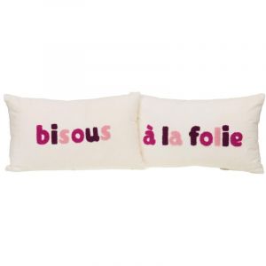 Amadeus Coussin Bisous à la folie 30x50 cm (lot de 2)