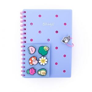 Mr. Wonderful Set de Cahier A5 avec Charms - Papeterie originale &ndash; id&eacute;e cadeau &ndash; bureau et &eacute;cole &ndash; couverture design &ndash; Format A5 &ndash; Couleur Bleu