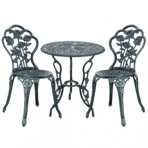 Image de Set de bistro kit de bistro vintage ensemble de table et de chaises de jardin fonte vert 03_0003737