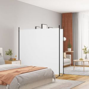 VidaXL Cloison de séparation 2 panneaux Blanc 348x180 cm Tissu