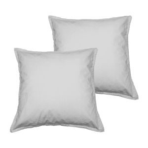 Sensei Maison Lot de 2 taies d'oreiller en coton gris perle 65x65 cm