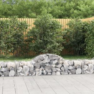 VidaXL Paniers &agrave; gabions arqu&eacute;s 3 pcs 200x50x40/60 cm fer galvanis&eacute; n/a