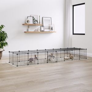 VidaXL Nova - Cage animale avec panneaux et porte noire de différentes tailles taille : 36 Pannelli