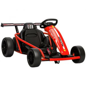 Voiture électrique GoKart - kart électrique pour enfants - AIYAPLAY - 2 x 24 V moteurs - mode dérive à 13 km/h - 119x77x54cm - rouge