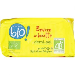 Monoprix Bio Beurre demi-sel, certifi&eacute; AB - La plaquette de 250g